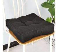 Cuscino per sedia, 50 x 50 x 9 cm, per interni ed esterni, in cotone, spessa imbottitura, adatto per casa, giardino, ufficio e auto, colore nero