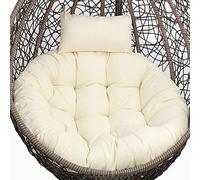 Cuscino per sedia a dondolo， Cuscino for sedia a cestino, spesso, con amaca sospesa e fodera lavabile(Beige)