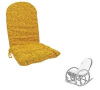 Cuscino per sedia a dondolo in bambù imbottito con fantasia color senape