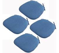 Cuscino per sedia a ferro di cavallo, per sedia da pranzo, traspirante, antiscivolo (colore blu, 43 x 41 cm, confezione da 4)