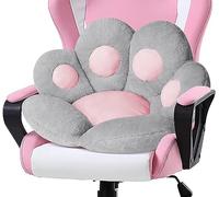 Cuscino per sedia a forma di zampa di gatto, in peluche, confortevole, caldo, per ufficio, per la casa, il letto, tatami, cuscino per il pavimento, 60 x 60 cm, colore grigio