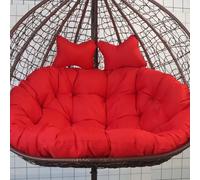Cuscino per sedia a uovo sospeso, grande cuscino per sedia da esterno con poggiatesta regolabile per il massimo comfort (rosso) - perfetto per patio, giardino o balcone