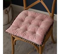 Cuscino per Sedia Comfort Moderno Velluto con Lacci Addensare Il Cuscino per Sedia da Ufficio Decorazioni per La Casa Sedie da Pranzo, Pink, 40x40cm(16x16inch)