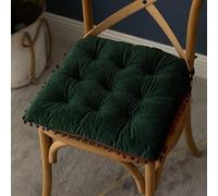 Cuscino per Sedia Comfort Moderno Velluto con Lacci Addensare Il Cuscino per Sedia da Ufficio Decorazioni per La Casa Sedie da Pranzo, Green, 40x40cm(16x16inch)