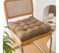 Cuscino per Sedia con Lacci Singolo Cuscino Spesso per Sedie da Pranzo Antiscivolo In Velluto A Coste Quadrato da Giardino Patio 17" X 17" (Modello K)