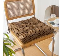 Cuscino per Sedia con Lacci Singolo Cuscino Spesso per Sedie da Pranzo Antiscivolo In Velluto A Coste Quadrato da Giardino Patio 17" X 17" (Modello L)