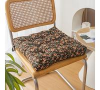 Cuscino per Sedia con Lacci Singolo Cuscino Spesso per Sedie da Pranzo Antiscivolo In Velluto A Coste Quadrato da Giardino Patio 17" X 17" (Modello A)