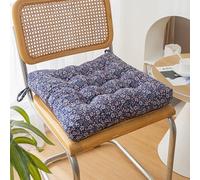 Cuscino per Sedia con Lacci Singolo Cuscino Spesso per Sedie da Pranzo Antiscivolo In Velluto A Coste Quadrato da Giardino Patio 17" X 17" (Modello E)