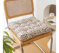 Cuscino per Sedia con Lacci Singolo Cuscino Spesso per Sedie da Pranzo Antiscivolo In Velluto A Coste Quadrato da Giardino Patio 17" X 17" (Modello D)