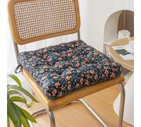 Cuscino per Sedia con Lacci Singolo Cuscino Spesso per Sedie da Pranzo Antiscivolo In Velluto A Coste Quadrato da Giardino Patio 17" X 17" (Modello C)
