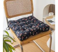 Cuscino per Sedia con Lacci Singolo Cuscino Spesso per Sedie da Pranzo Antiscivolo In Velluto A Coste Quadrato da Giardino Patio 17" X 17" (Modello F)