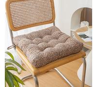 Cuscino per Sedia con Lacci Singolo Cuscino Spesso per Sedie da Pranzo Antiscivolo In Velluto A Coste Quadrato da Giardino Patio 17" X 17" (Modello H)