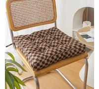 Cuscino per Sedia con Lacci Singolo Cuscino Spesso per Sedie da Pranzo Antiscivolo In Velluto A Coste Quadrato da Giardino Patio 17" X 17" (Modello B)