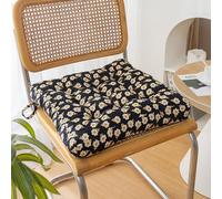 Cuscino per Sedia con Lacci Singolo Cuscino Spesso per Sedie da Pranzo Antiscivolo In Velluto A Coste Quadrato da Giardino Patio 17" X 17" (Modello I)