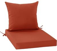 Cuscino Per Sedia Da Giardino Lavabile Con Cerniera E Cinghia, Set Di 2 Pezzi (Seduta + Schienale) Imbottitura Spessa E Resistente, Ideale Per Terrazzo, Balcone, Giardino(Orange,24x24x4in-2set)
