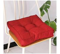 Cuscino per Sedia da Pranzo, Set di 2 Cuscini per Sedia da Pranzo, Rosso Vino, 45x45 cm, Spessore 9 cm, Cuscino rialzato per Un Comfort Extra