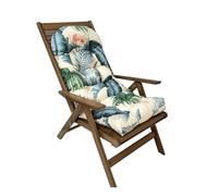 Cuscino per sedia impermeabile con schienale alto per esterni/interni, con laccetti, antiscivolo, per patio, terrazza e soggiorno (50 x 110 cm/20 x 43), stile hawaiano