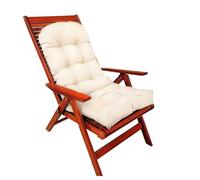 Cuscino per sedia impermeabile con schienale alto per esterni/interni, con lacci, antiscivolo, confortevole, per patio e soggiorno (50 x 110 cm/20 x 43), beige