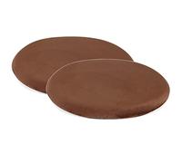Cuscino per Sedia in Memory Foam, Rotondo, Traspirante e Morbido, con Imbottitura Rimovibile, Ideale per sedie da Sala da Pranzo e da Ufficio, Confezione da 2, Marrone, 33 cm/13 Pollici.