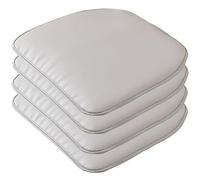 Cuscino per Sedia in Pelle for Cucina Sala da Pranzo Cuscino per Sedia A Ferro di Cavallo Impermeabile Cuscino for Sedile Antiscivolo Facile da Pulire 1/2/4 Confezioni (Color : Gray-1, Size : Set of