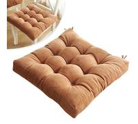 Cuscino per Sedia in Velluto A Coste Quadrato 35x35cm 40X40cm 45x45cm 50X50cm Cuscini per Sedi con Lacci per Interno Ed Esterno Balcone Patio Cuscino(Khaki,35x35cm)