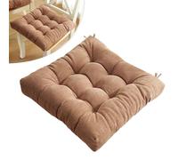 Cuscino per Sedia in Velluto A Coste Quadrato 35x35cm 40X40cm 45x45cm 50X50cm Cuscini per Sedi con Lacci per Interno Ed Esterno Balcone Patio Cuscino(Light Brown,35x35cm)