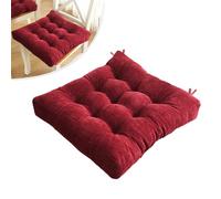 Cuscino per Sedia in Velluto A Coste Quadrato 35x35cm 40X40cm 45x45cm 50X50cm Cuscini per Sedi con Lacci per Interno Ed Esterno Balcone Patio Cuscino(Wine Red,50X50cm)
