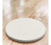 Cuscino per sedia rotondo, imbottitura in memory foam, imbottitura per sedia in PU tinta unita, cuscino antiscivolo per ufficio quattro stagioni per scrivania e sala da pranzo (bianco, 40 cm (16 poll