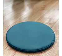 Cuscino per sedia rotondo, imbottitura in memory foam, imbottitura per sedia in PU tinta unita, cuscino antiscivolo per ufficio quattro stagioni per scrivania e sala da pranzo (blu, 40 cm (16 pollici)
