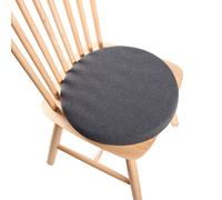 Cuscino per sedia rotondo in memory foam grigio scuro 40x40x4,5 cm, morbido e lavabile