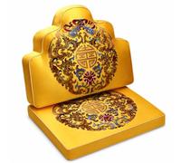 Cuscino per Sedia, Seduta, Oro, 50x40cm | Ricamo alta precisione, Cuscino Arredo Ci, Per interni classici, Per collezionisti d'arte