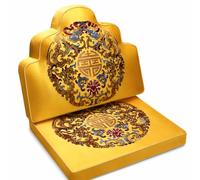 Cuscino per Sedia, Seduta, Oro, 50x44cm | Ricamo alta precisione, Cuscino Arredo Ci, Per interni classici, Per collezionisti d'arte