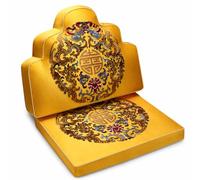 Cuscino per Sedia, Seduta, Oro, 50x50cm | Ricamo alta precisione, Cuscino Arredo Ci, Per interni classici, Per collezionisti d'arte