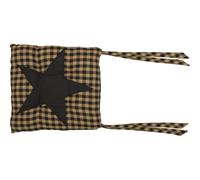Cuscino per sedia VHC Brands Black Star Cotton 15x15 nero