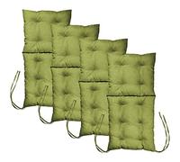Cuscino per sedie da esterno 4 pezzi 100 x 50 cm giallo - in spesso tessuto da rivestimento, con morbida imbottitura, con lacci da legare - per sedie da giardino, panchina, dondolo da giardino, pallet