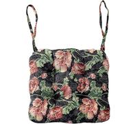 Cuscino Per Sedie Morbido - 40x40x8cm, Con Lacci, Per Cucina/sedia Da Pranzo, Riempimento In Cotone PP, Stile Country Con Motivi Di Uccelli, Lavabile(Black B)