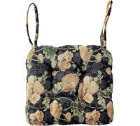 Cuscino Per Sedie Morbido - 40x40x8cm, Con Lacci, Per Cucina/sedia Da Pranzo, Riempimento In Cotone PP, Stile Country Con Motivi Di Uccelli, Lavabile(Black A)