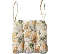 Cuscino Per Sedie Morbido - 40x40x8cm, Con Lacci, Per Cucina/sedia Da Pranzo, Riempimento In Cotone PP, Stile Country Con Motivi Di Uccelli, Lavabile(Beige B)