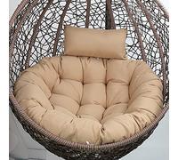 Cuscino per Sedie Pensili ,Cuscino Per Sedia A Uovo Sospeso,Cuscini per Sedie A Dondolo Per Amaca A Forma Di Uova Sospese, In Rattan Di Vimini Da Appendere A Forma Di (Size:120X105cm,Color:Khaki)