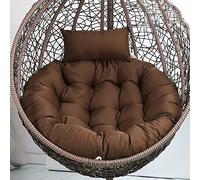 Cuscino per Sedie Pensili ,Cuscino Per Sedia A Uovo Sospeso,Cuscini per Sedie A Dondolo Per Amaca A Forma Di Uova Sospese, In Rattan Di Vimini Da Appendere A Forma Di (Size:120X105cm,Color:Brown)