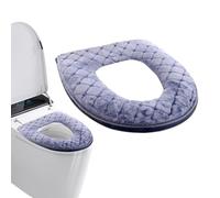 Cuscino per sedile del water,Cuscino imbottito per sedile del water - Riscaldatore lavabile più spesso e morbido per bagno in velluto,Cuscinetti spessi per copertura con design