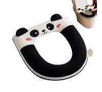 Cuscino per sedile del WC con panda dei cartoni animati, coprivasino invernale ispessito per il massimo comfort, imbottitura in morbido tessuto con elastico sicuro e strato caldo isolato, per bagno