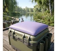 Cuscino per sedile per scatola da pesca, progettato per la stabilità su scatole da pesca, nucleo in memory foam e esterno in poliuretano per condizioni esterne (33 x 28 x 5 cm, viola montagna