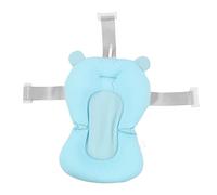 Cuscino per sedile per vasca da bagno per bambini, supporto per bagnetto galleggiante sicuro con 3 cinture di sicurezza a scatto, design regolabile per neonato, stelle bianche (oso azul)