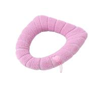 Cuscino per Sedile WC Cuscino universale for sedile WC da bagno, imbottitura morbida, coperchio for sgabello, tappetino caldo, lavabile, confortevole, delicato sulla pelle, invernale(Pink With Handle)