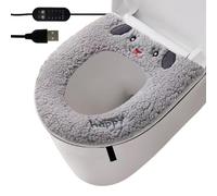 Cuscino per sedile WC in lana USB - Coperchio elettrico caldo lavabile con 5 livelli di temperatura e timer | fodere per bagno casa hotel appartamento camera da inverno