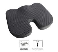 SIMONI RACING PLW Cuscino Ergonomico per Sedile Auto in Memory Foam - Aumenta Altezza, Allevia Dolore Lombare e Sciatica, Supporto per Schiena e Fianchi, Ideale per Auto, Ufficio, Sedia a Rotelle