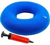 Cuscino per seduta gonfiabile in anello, comodo cuscino per emorroidi mediche, ergonomico, cuscino gonfiabile rotondo con gonfiatore, cuscino in ciambella, per auto da viaggio, ufficio (blu)