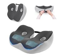 Cuscino per Seduta Memory Foam, Cuscino per Sedile per Sedia da Ufficio, Cuscino Ergonomico per Sollievo del Coccige e Sciatica, Cuscino Ortopedico per Sedia, Cuscino da Seduta per Emorroidi (Grigio)