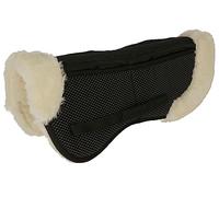 Cuscino per sella, antiscivolo, nero, pelliccia sintetica, frangia